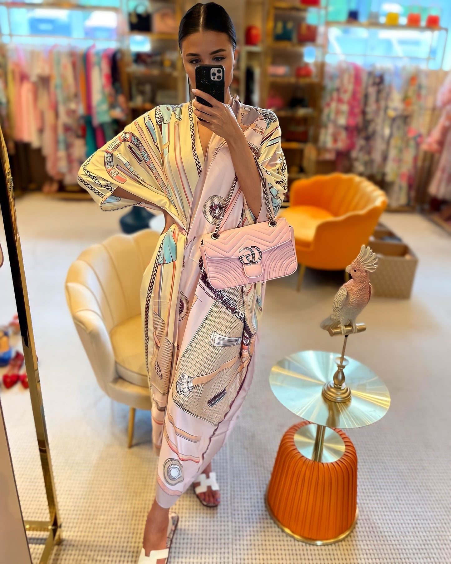 Kimono di seta in rosa chiaro