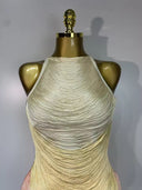 Luxe Ombre Draped Bandage Mini Dress