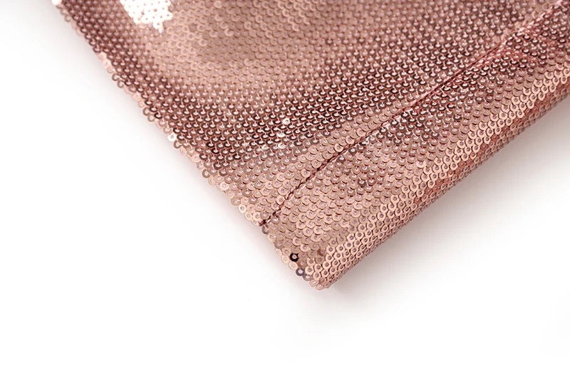Set da due pezzi con paillettes Larissa color champagne 