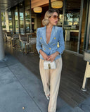 Double Breasted Denim Blazer