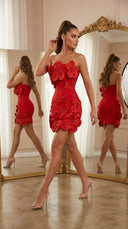 Scarlet Blossom Bandage Mini Dress