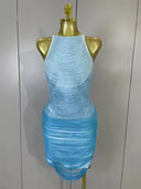 Azure Whisper Bandage Mini Dress