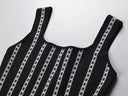 Black & White Knit Bandage Mini Dress