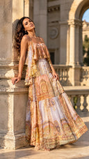 Bohemian Paisley Ruffle Maxi Dress – Multicolor Resort Gown