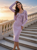 French Knit Floral Twin Set