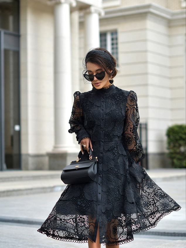 Abito in pizzo patchwork Fiorella 