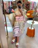 Kimono di seta in rosa chiaro