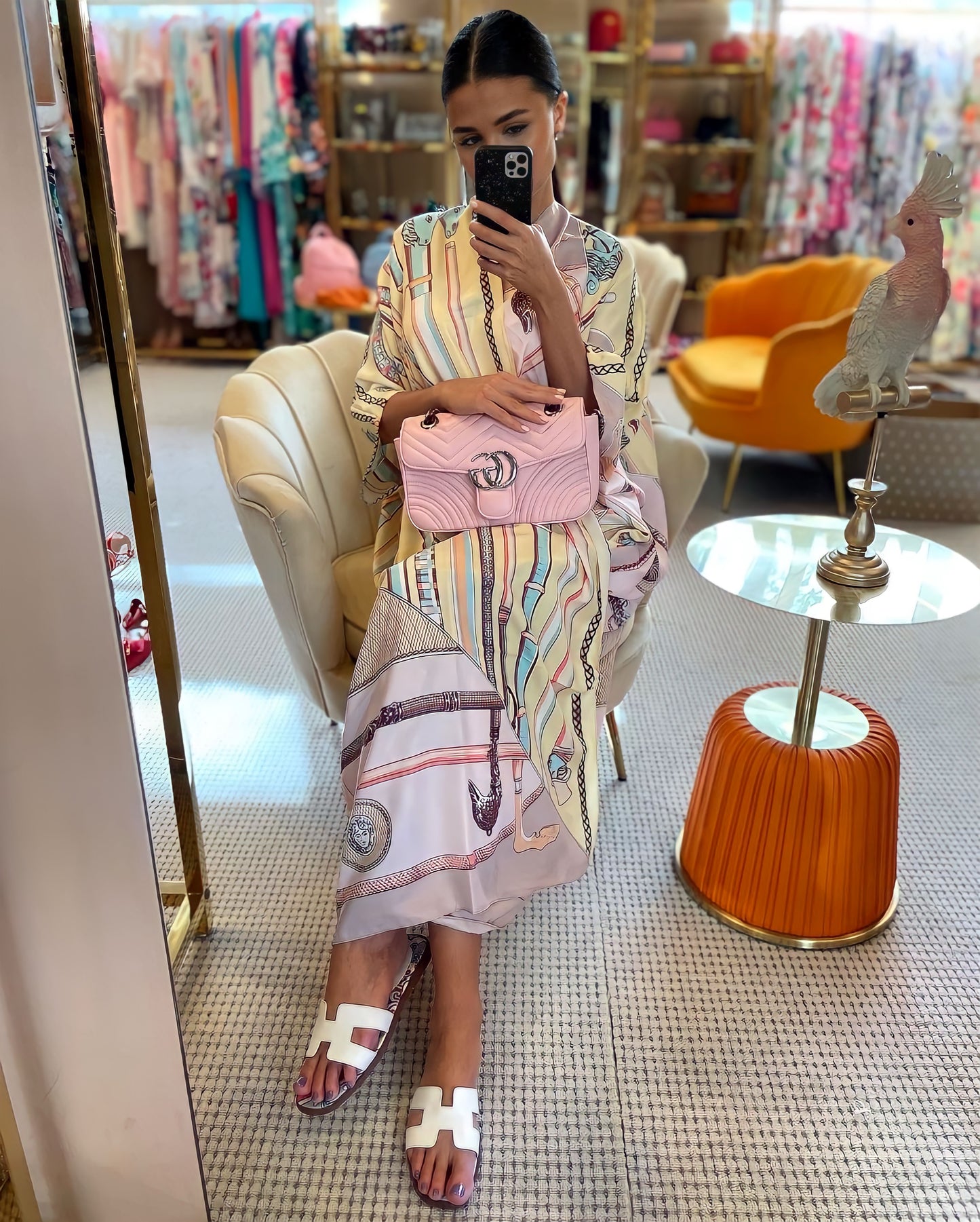 Kimono di seta in rosa chiaro