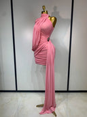 Blush Draped Mini Dress