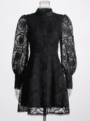 Vestido Fiorella de encaje patchwork 