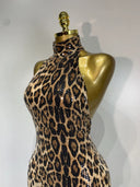 Leopard Luxe Halter Sequin Gown