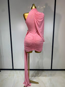 Blush Draped Mini Dress
