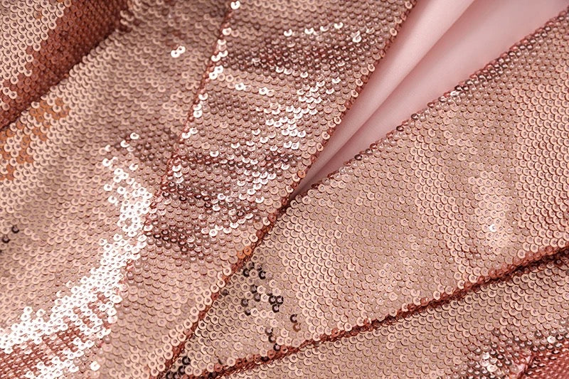 Set da due pezzi con paillettes Larissa color champagne 