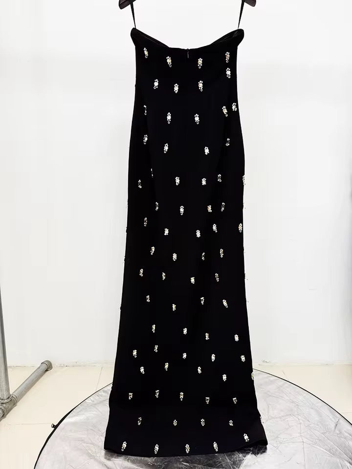 Embellished Maxi Dress with Cropped Jacket