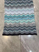 One Shoulder Chevron Knit Maxi Dress – Sky Blue