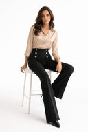 High-Waist Wide-Leg Casual Pants