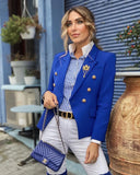 BLAZER DOPPIOPETTO IN BLU REALE 