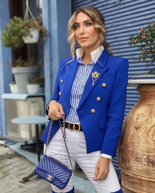 BLAZER DOPPIOPETTO IN BLU REALE 