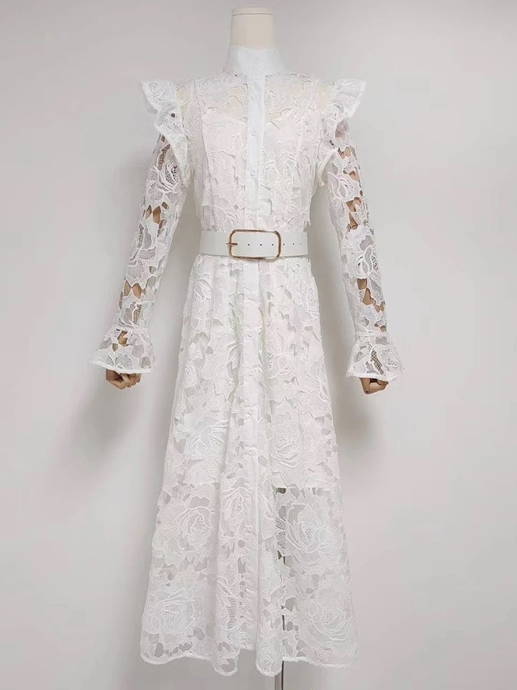 Vestido de encaje con patchwork Heidi 