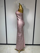 Rose Metallic Bandage Maxi Dress