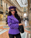 Double Breasted Blazer in Purple