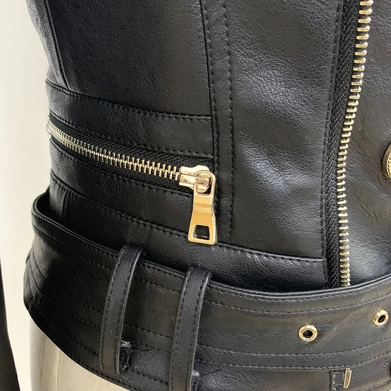GIACCA DOPPIOPETTO IN ECOPELLE 
