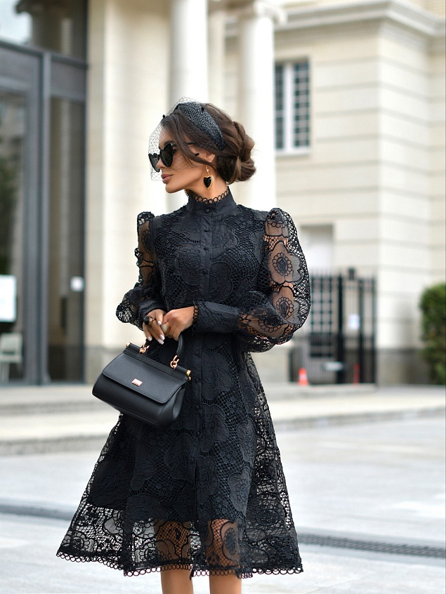 Abito in pizzo patchwork Fiorella 