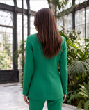 Emerald Green Lace-Up Blazer & Flared Trousers Set