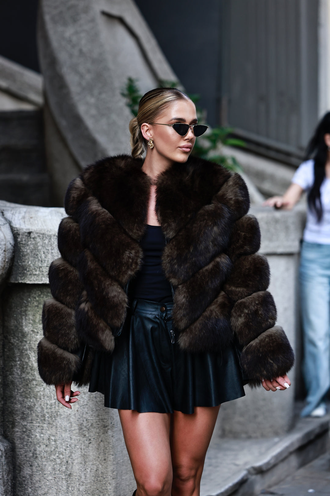 Fox Fur & Genuine Leather Jacket