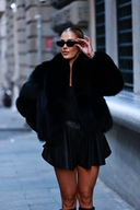 Black Fox Fur & Genuine Leather Jacket