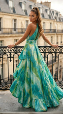 Ocean Mist Watercolor Gown