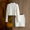 Set gonna retrò in due pezzi in bianco