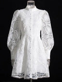 Vestido Fiorella de encaje patchwork 