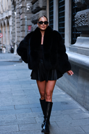 Black Fox Fur & Genuine Leather Jacket