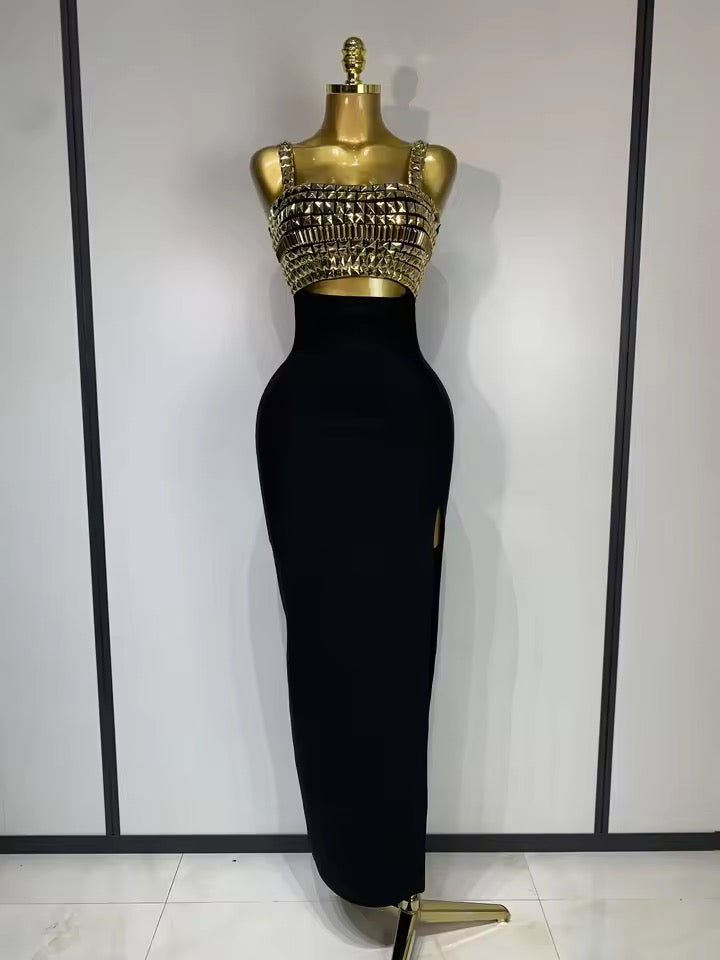 Studded Bandage Midi Dress