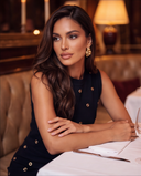 Black Knit Top & Ruffle Midi Skirt Set with Gold Crystal Rings