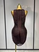 Chocolate Bronze Shimmer Bandage Dress