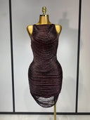 Chocolate Bronze Shimmer Bandage Dress