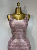 Rose Metallic Bandage Maxi Dress