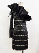 Sculptural ruffle shoulder detail