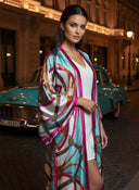 Haifa Printed Silk Abaya