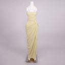 Butter Yellow Strapless Draped Maxi Dress