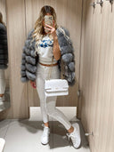 Emeralda Fox Fur Genuine Leather Jacket