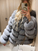 Emeralda Fox Fur Genuine Leather Jacket