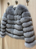 Emeralda Fox Fur Genuine Leather Jacket