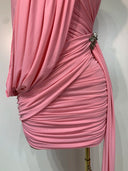 Blush Draped Mini Dress