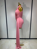 Blush Draped Mini Dress