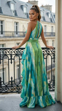 Ocean Mist Watercolor Gown