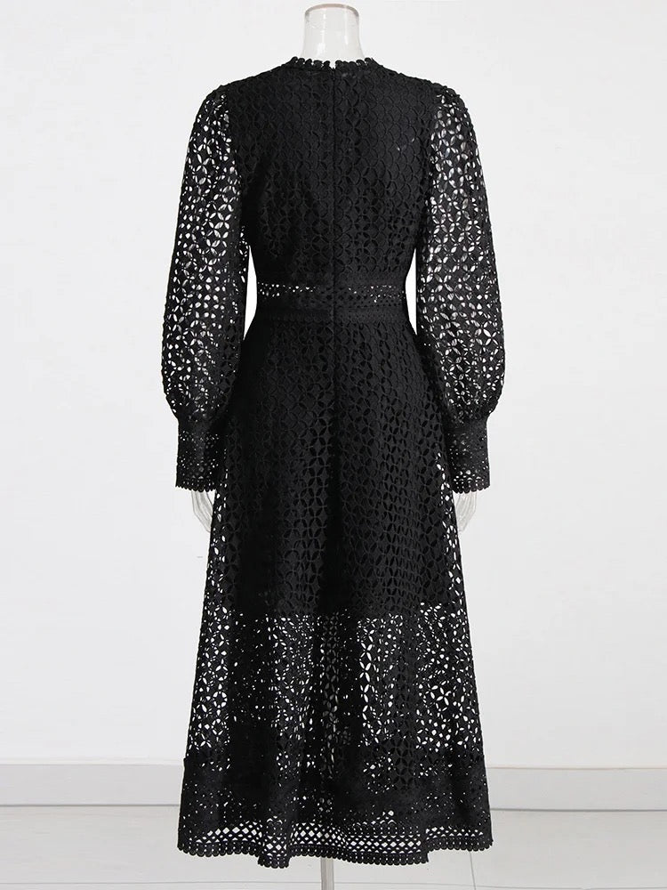Abito in pizzo patchwork Kloé 