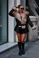 Naya Fox Fur Genuine Leather Jacket
